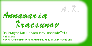 annamaria kracsunov business card